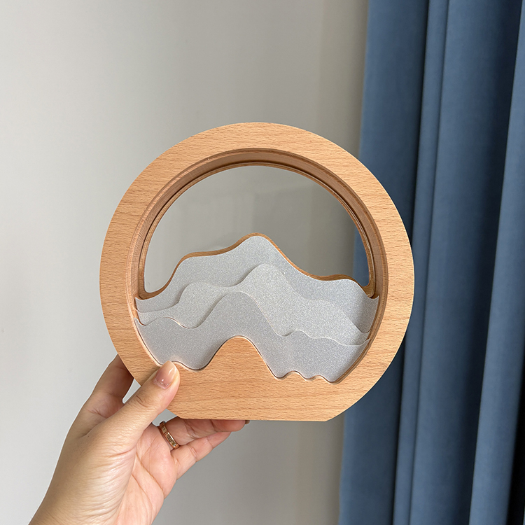 Blank Wooden Circle Round Shaped Trophy Award with Silver Metal Plate MH-LJ0855