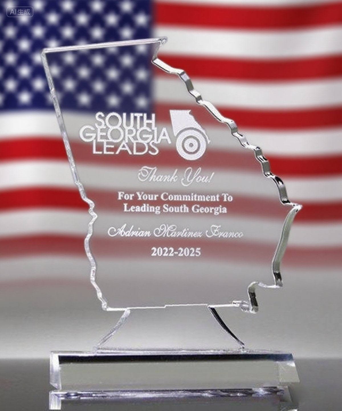 Unique Acrylic Award Custom Georgia Acrylic State Shape Trophy