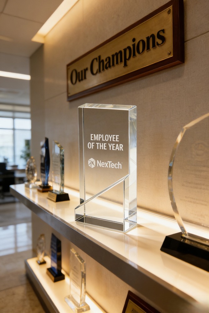 Bulk Wholesale Acrylic Employee Recognition Trophy-annual Outstanding Performance Award With Custom_
