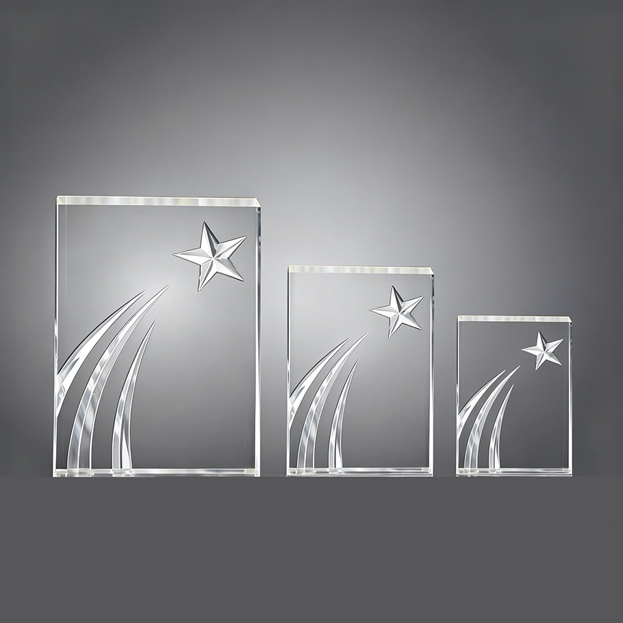 New Wholesale Custom Shooting Star Acrylic Trophy Awards Plaque
