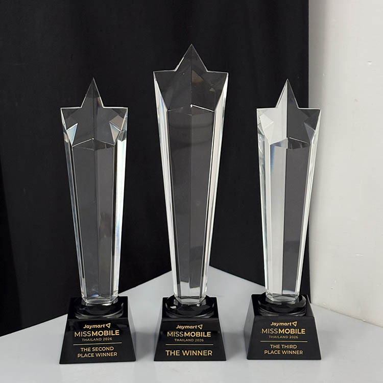Personalized Crystal Star Glass Plaque Trophy Awards MH-LJ0911