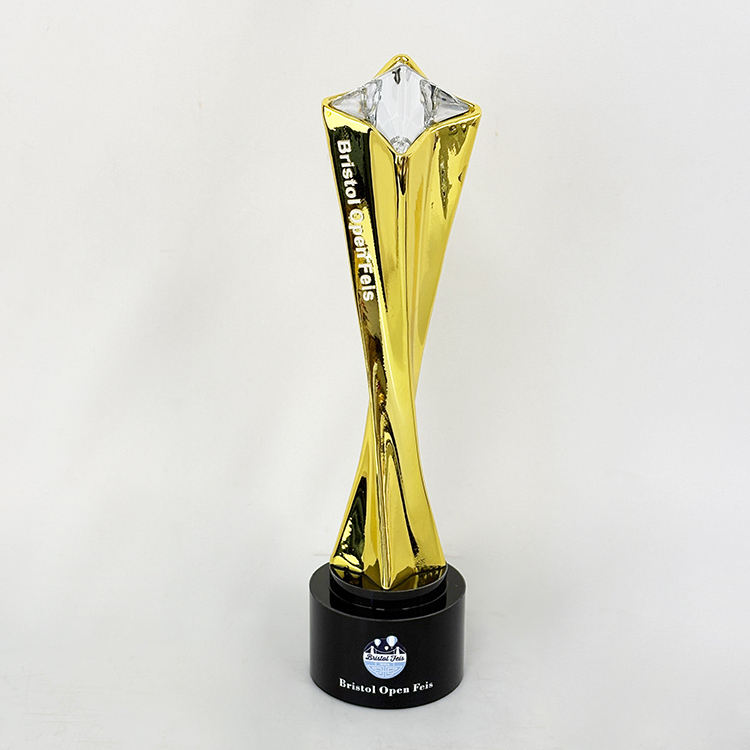 Gold Silver Bronze Black Resin Tower with Diamond Crystal Trophy Award MH-LJ0888