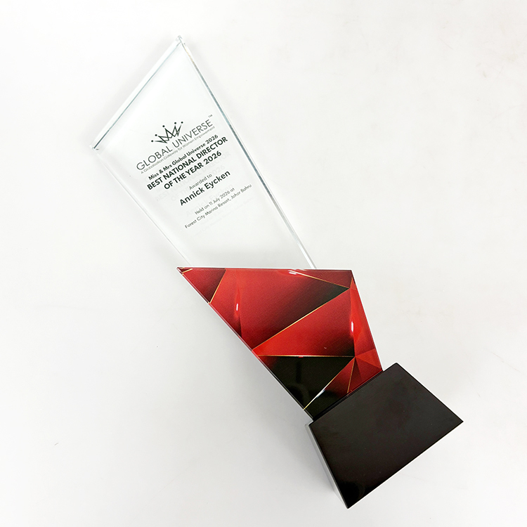 Full Color Printed Crystal Glass Awards Plaque Trophy MH-LJ0826
