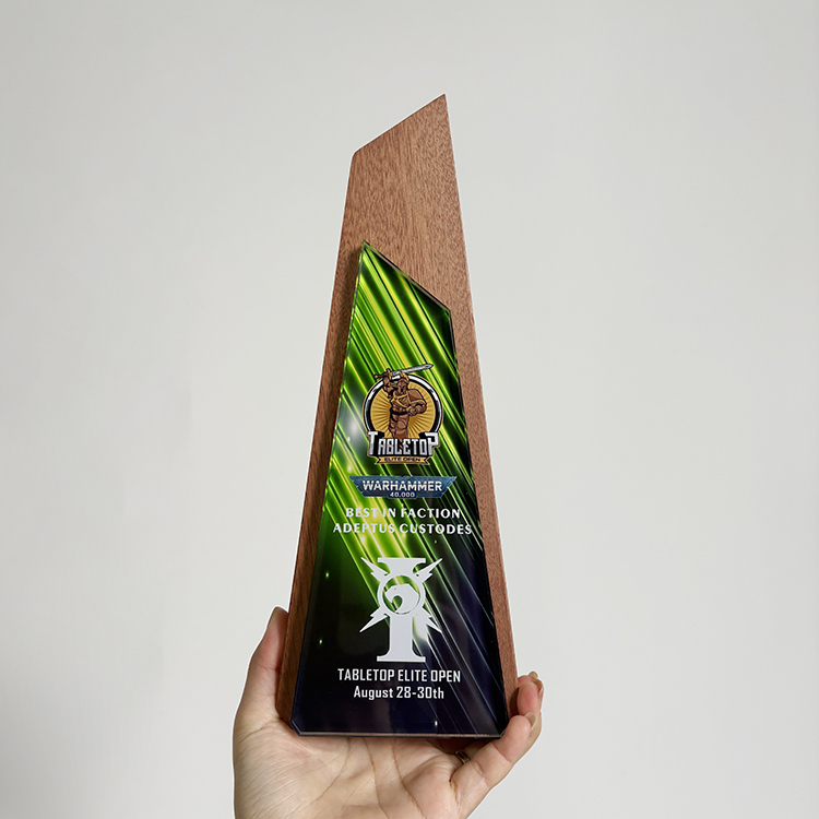 Full Color Printing Wooden Crystal Glass Awards Plaque Trophy MH-LJ0825