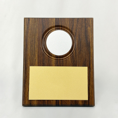 Brown wooden with silver plate