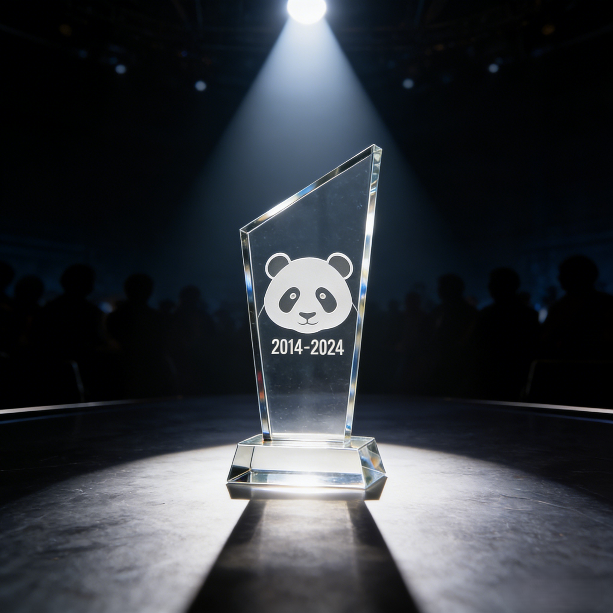 Custom Acrylic Trophy for Company Anniversary & Brand Event - Engrave Commemorative Award with Brand Mascot & Commemorative Date