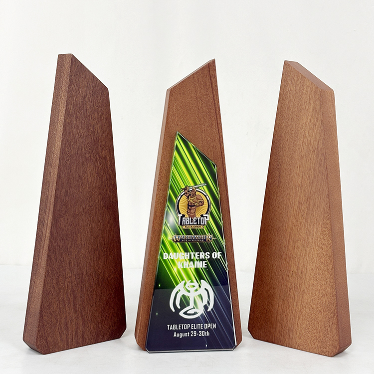 Full Color Printing Wooden Crystal Glass Awards Plaque Trophy MH-LJ0825