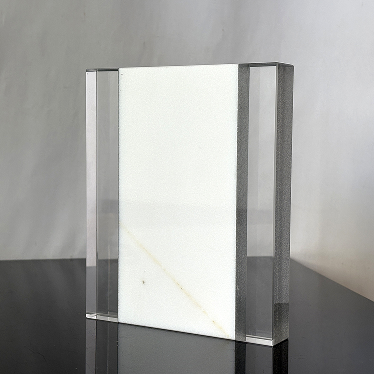 Blank Plaque Crystal Rectangle White Marble Trophy MH-FJ0038