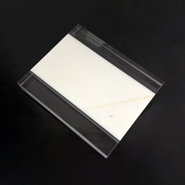 Blank Plaque Crystal Rectangle White Marble Trophy MH-FJ0038