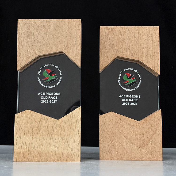 Personalized Crystal Wooden Glass Plaque Trophy Crystal Wooden Award Plaques Trophy MH-LJ0852