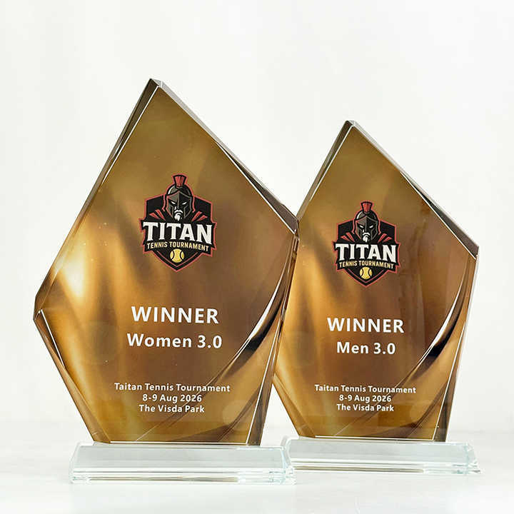 Full Color Printed Crystal Glass Awards Plaque Trophy MH-LJ0828