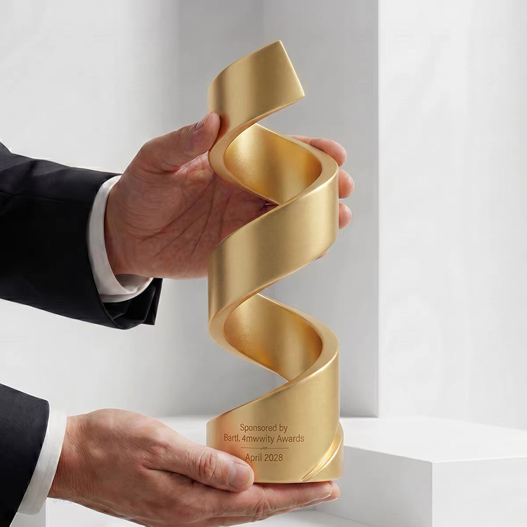 Spiral Shape Gold Silver Bronnze Resin Tower Trophy Award MH-LJ0873
