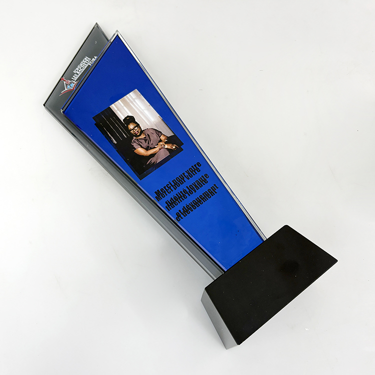 Luxury Blue Mirror Finishing Crystal Glass Awards Plaque Trophy MH-LJ0819