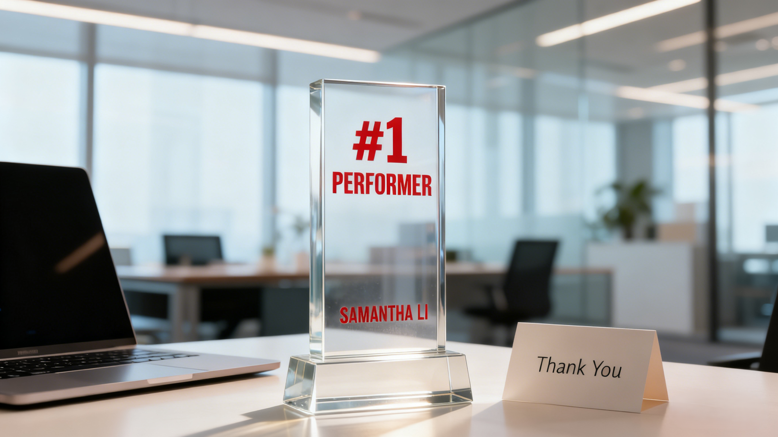 OEM/ODM Acrylic Sales Achievement Trophies - Quick Custom Top Performer Milestone Award for Team Motivation & Record Recognition