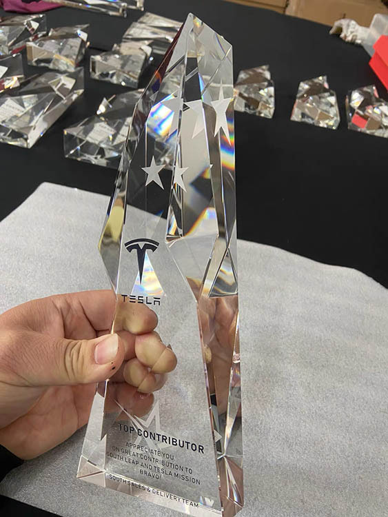 Personalized Diamond Cut Crystal Trophy Award MH-LJ0914
