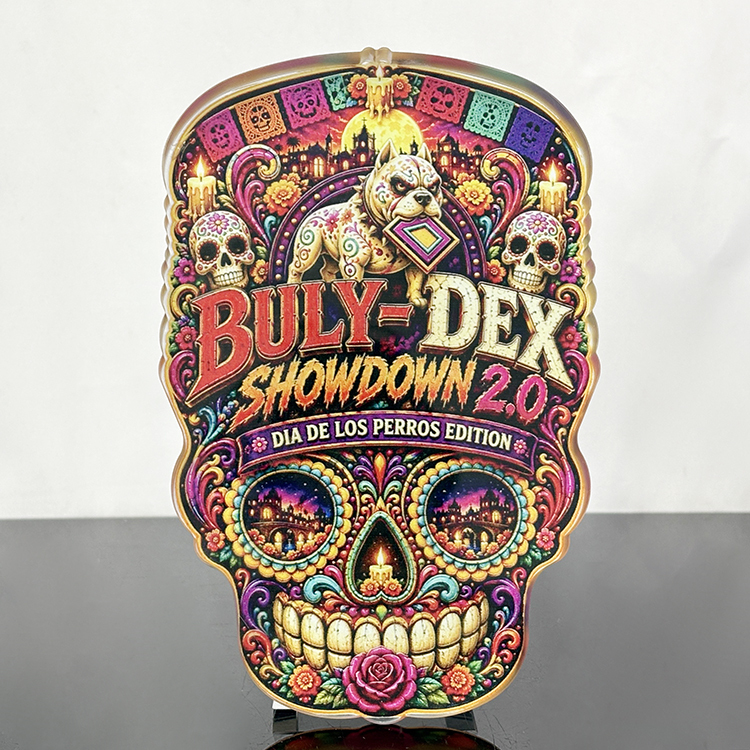 Personalized Skull Shape Plaque Crystal Trophy Award MH-FJ0031