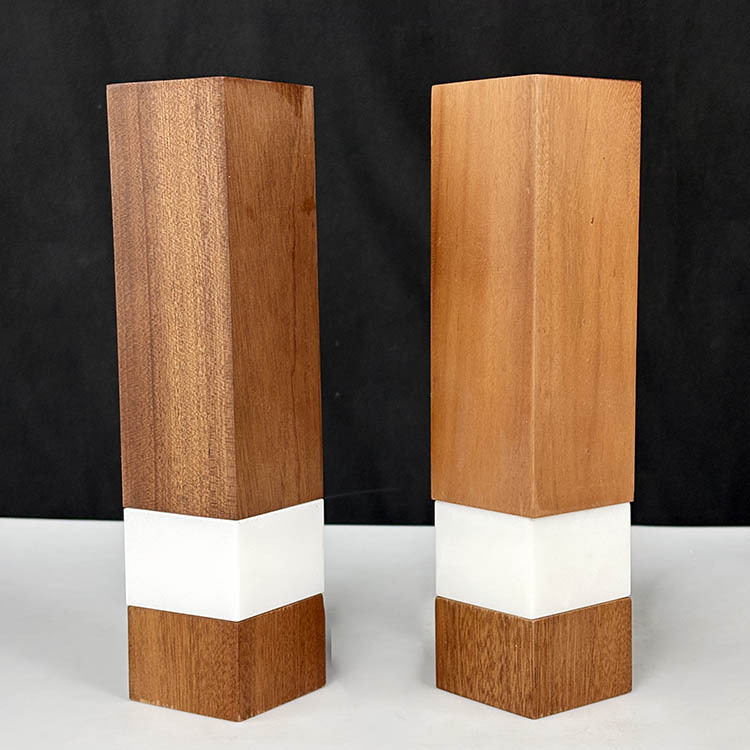 Sapele Wood Trophy with White Crystal Marble Wooden Award Plaques Trophy MH-LJ0907