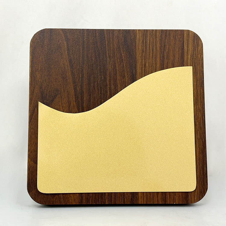 20x20cm Square Wooden Certificate Award with Gold Plate MH-LJ0891