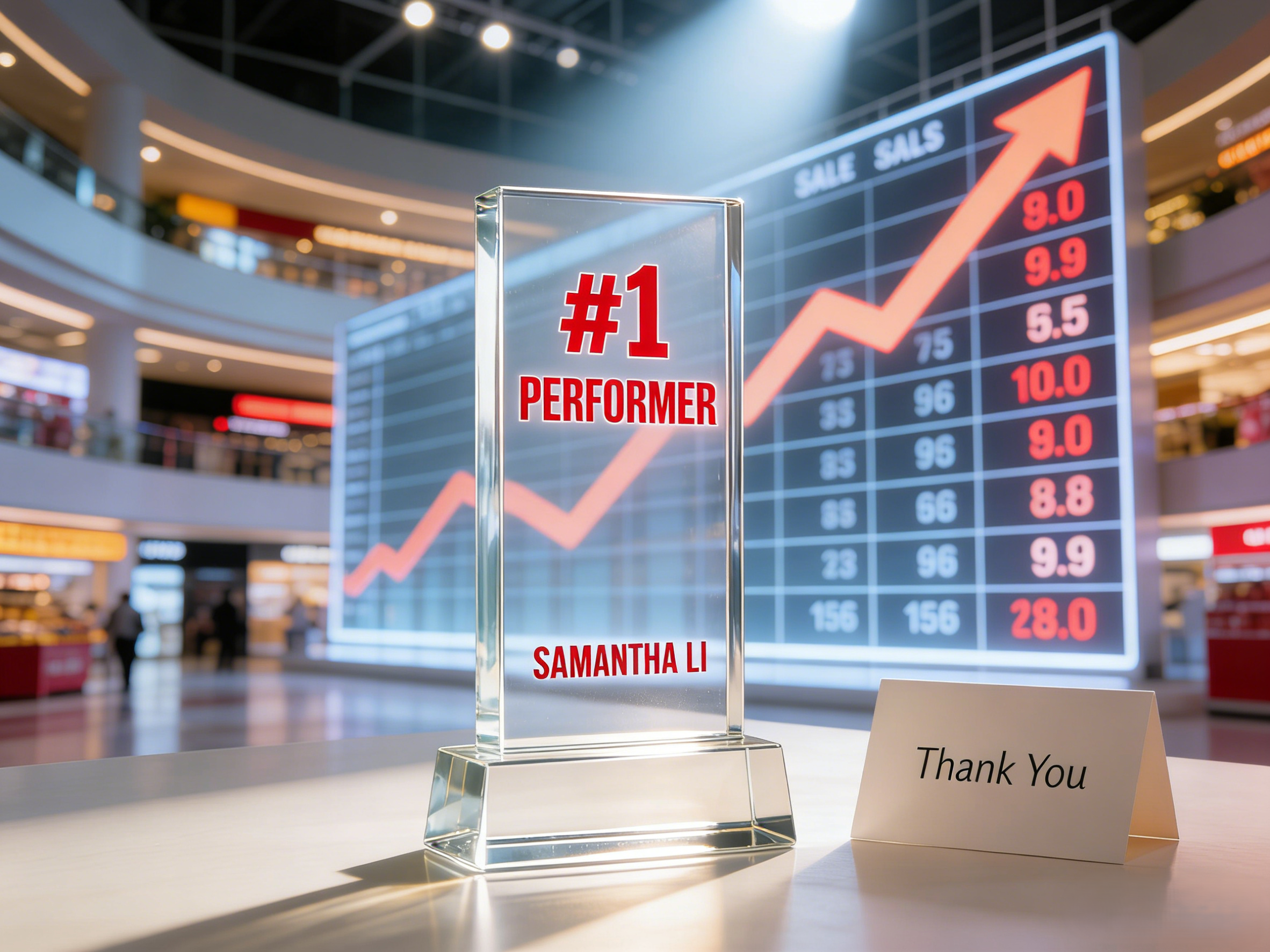 OEM/ODM Acrylic Sales Achievement Trophies - Quick Custom Top Performer Milestone Award for Team Motivation & Record Recognition