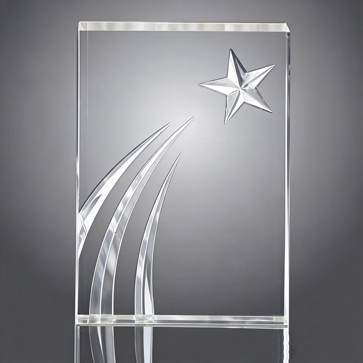 New Wholesale Custom Shooting Star Acrylic Trophy Awards Plaque