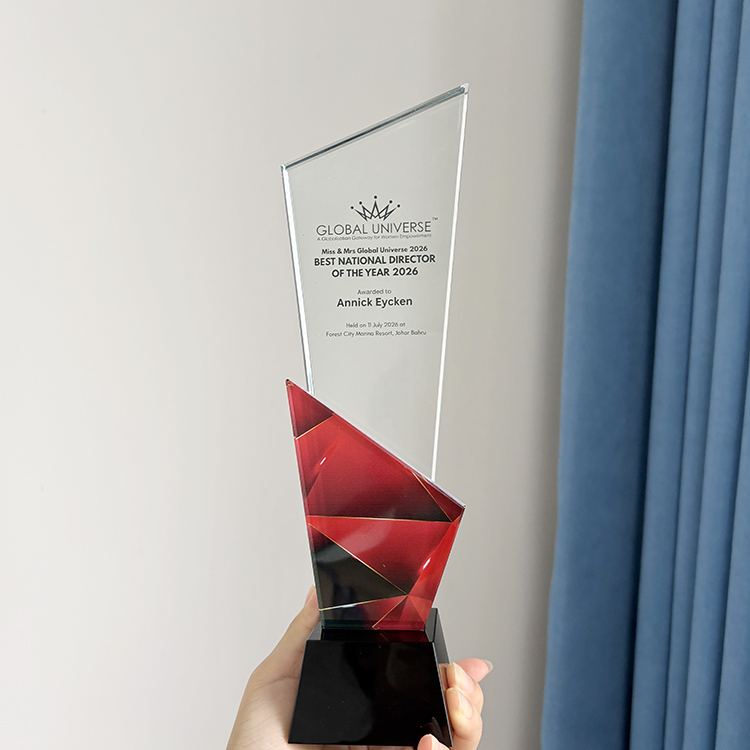 Full Color Printed Crystal Glass Awards Plaque Trophy MH-LJ0826