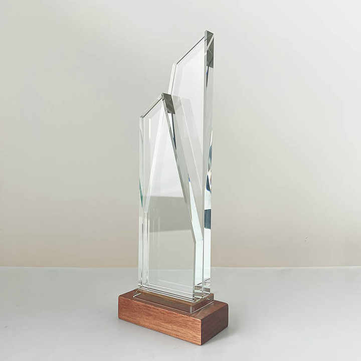 Blank  Crystal Trophy with Wooden Stand MH-LJ0861