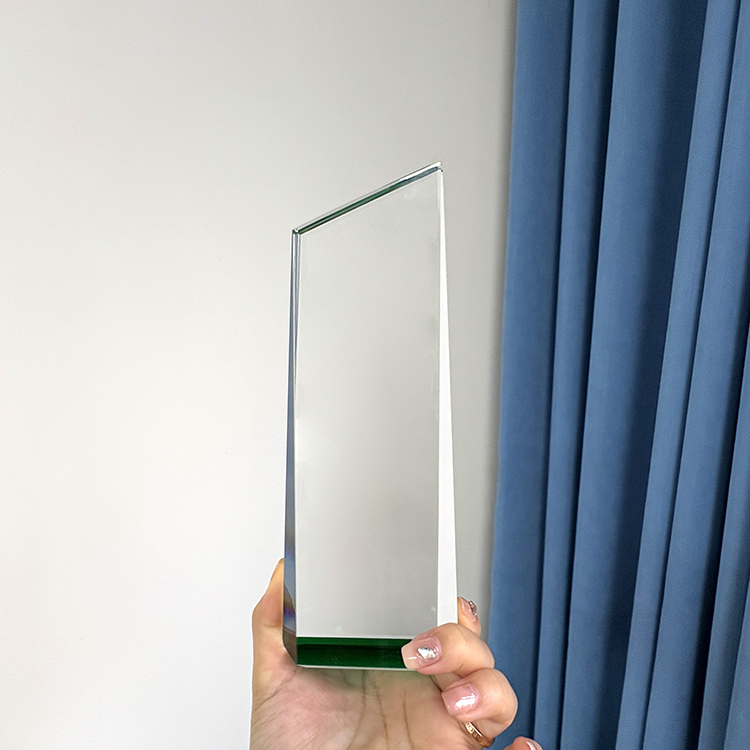 Blank Plaque Crystal Trophy Award with Green Red Bottom MH-LJ0867