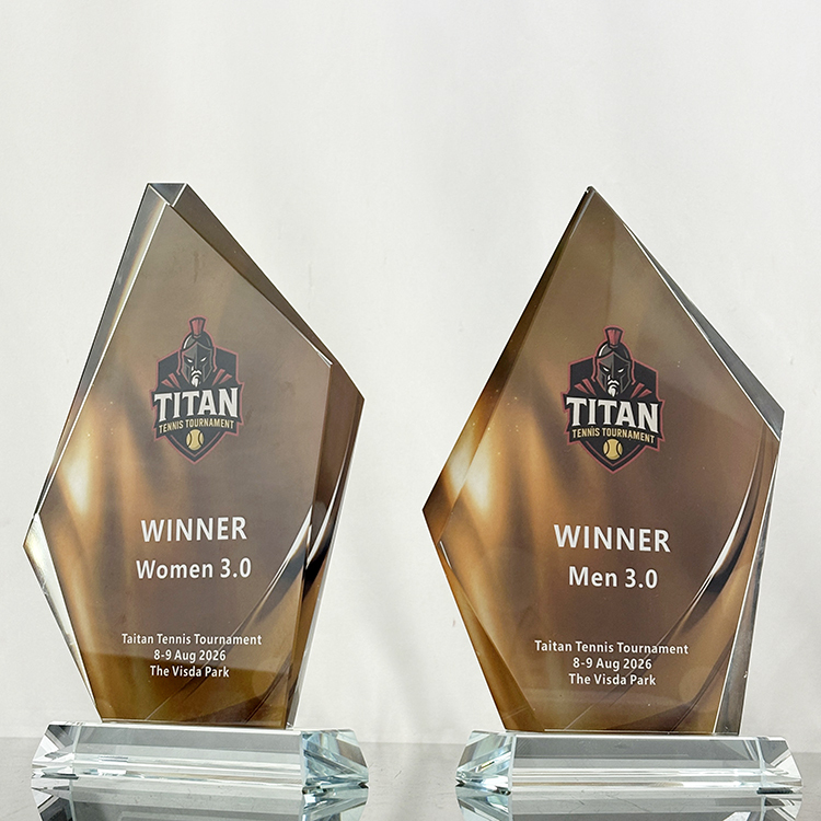 Full Color Printed Crystal Glass Awards Plaque Trophy MH-LJ0828