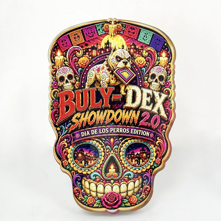 Personalized Skull Shape Plaque Crystal Trophy Award MH-FJ0031
