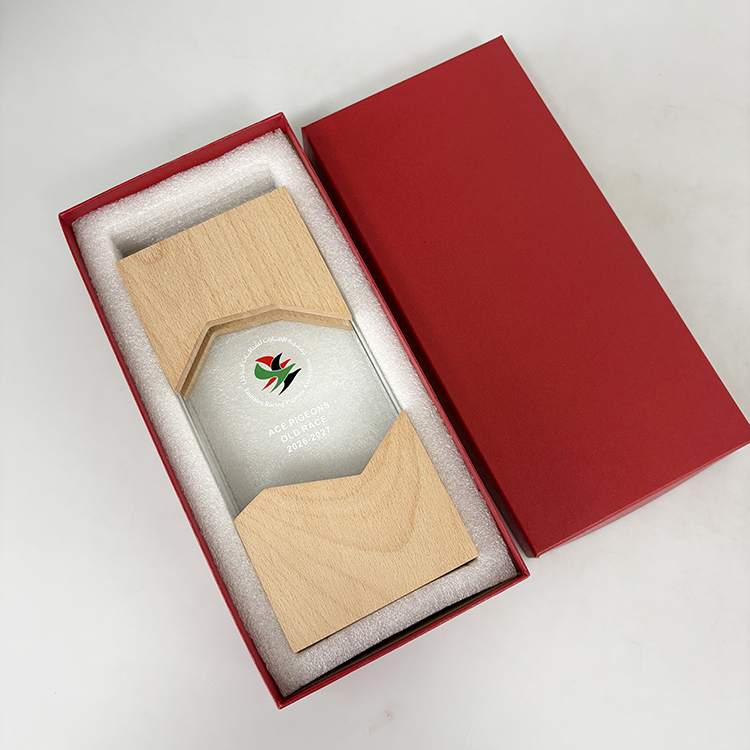 Personalized Crystal Wooden Glass Plaque Trophy Crystal Wooden Award Plaques Trophy MH-LJ0852