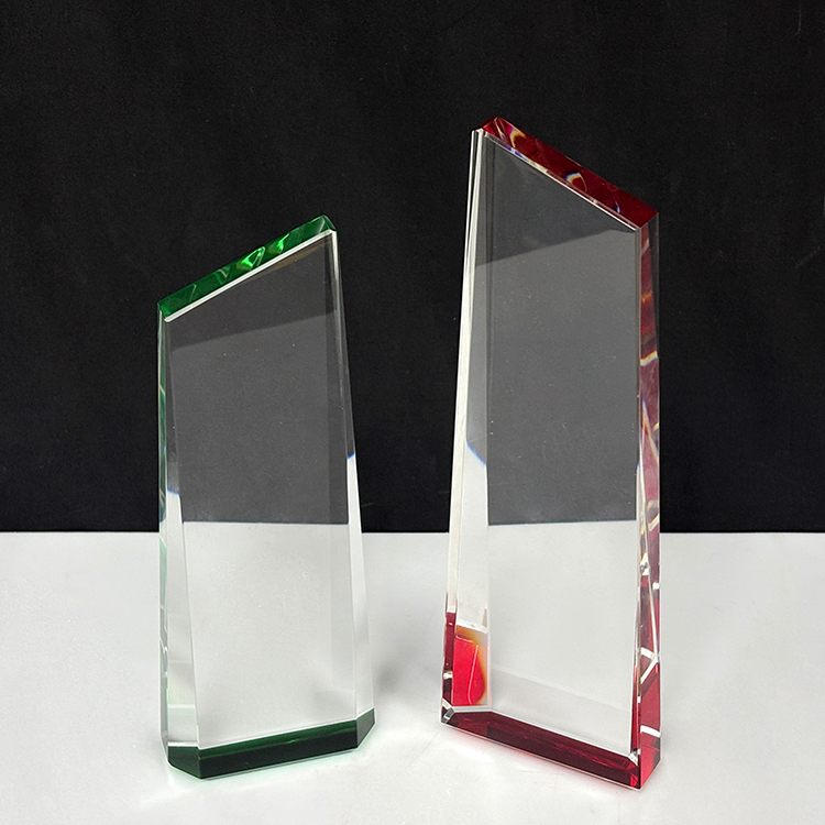 Blank Plaque Crystal Trophy Award with Green Red Bottom MH-LJ0867