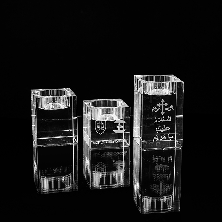 Glass Crystal Cube Candle Holder MH-Z0270
