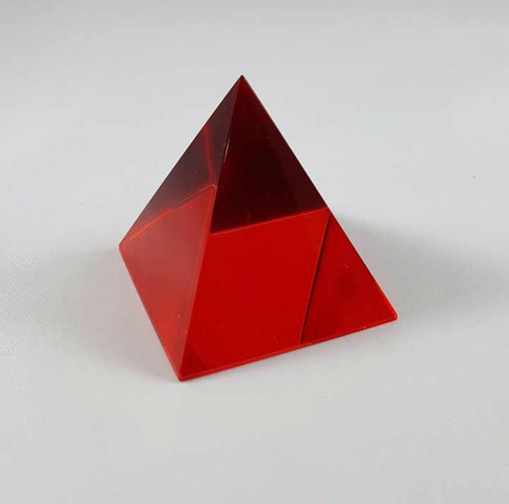 Red Green Yellow clear Crystal Pyramid Statue Cut Glass Ornament MH-F0559