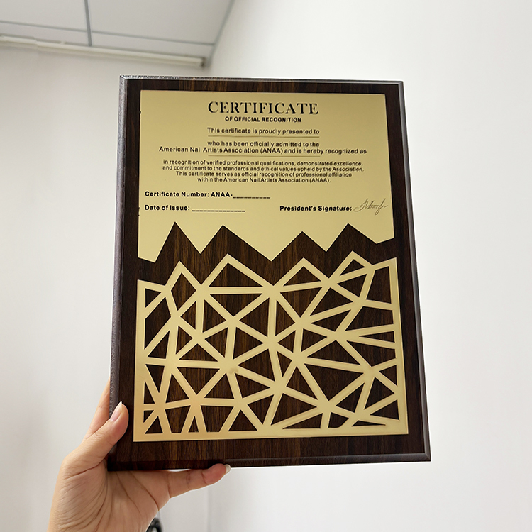 Gold Acrylic Plated Crystal Wooden Certificate Plaque Award Wood Plaques MH-LJ0777