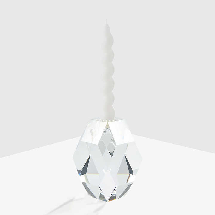 High Quality K9 Solid Glass Crystal Pillar Candle Holder Home Wedding Decor Table Top Clear Crystal Candle Holder