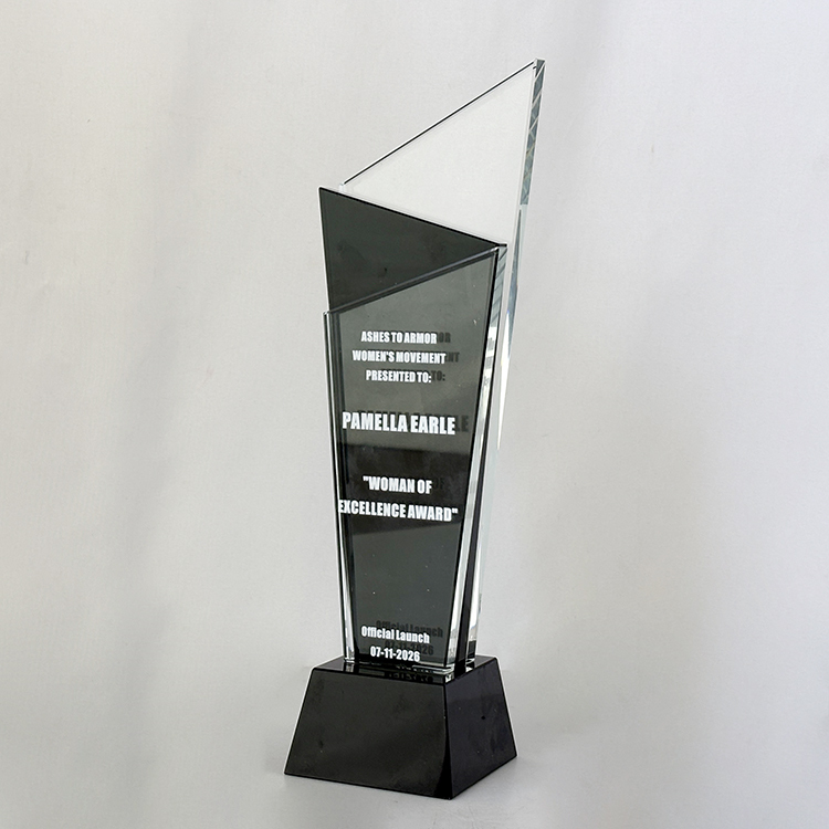 Personalized Black and Clear Crystal Plaque Trophy MH-LJ0793