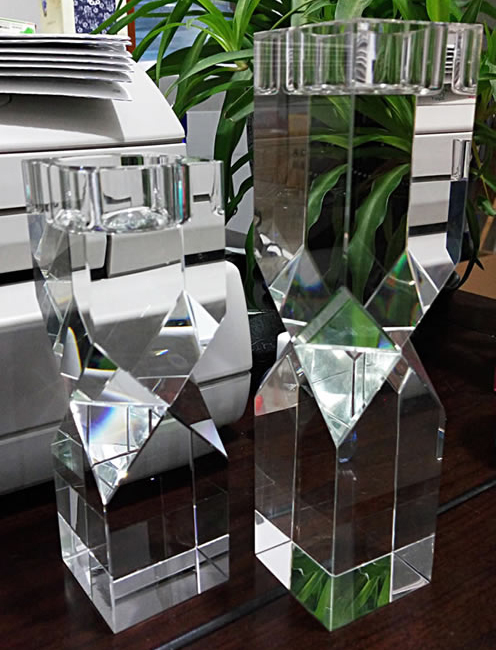 Crystal Block Tealight Candle Holder MH-1902