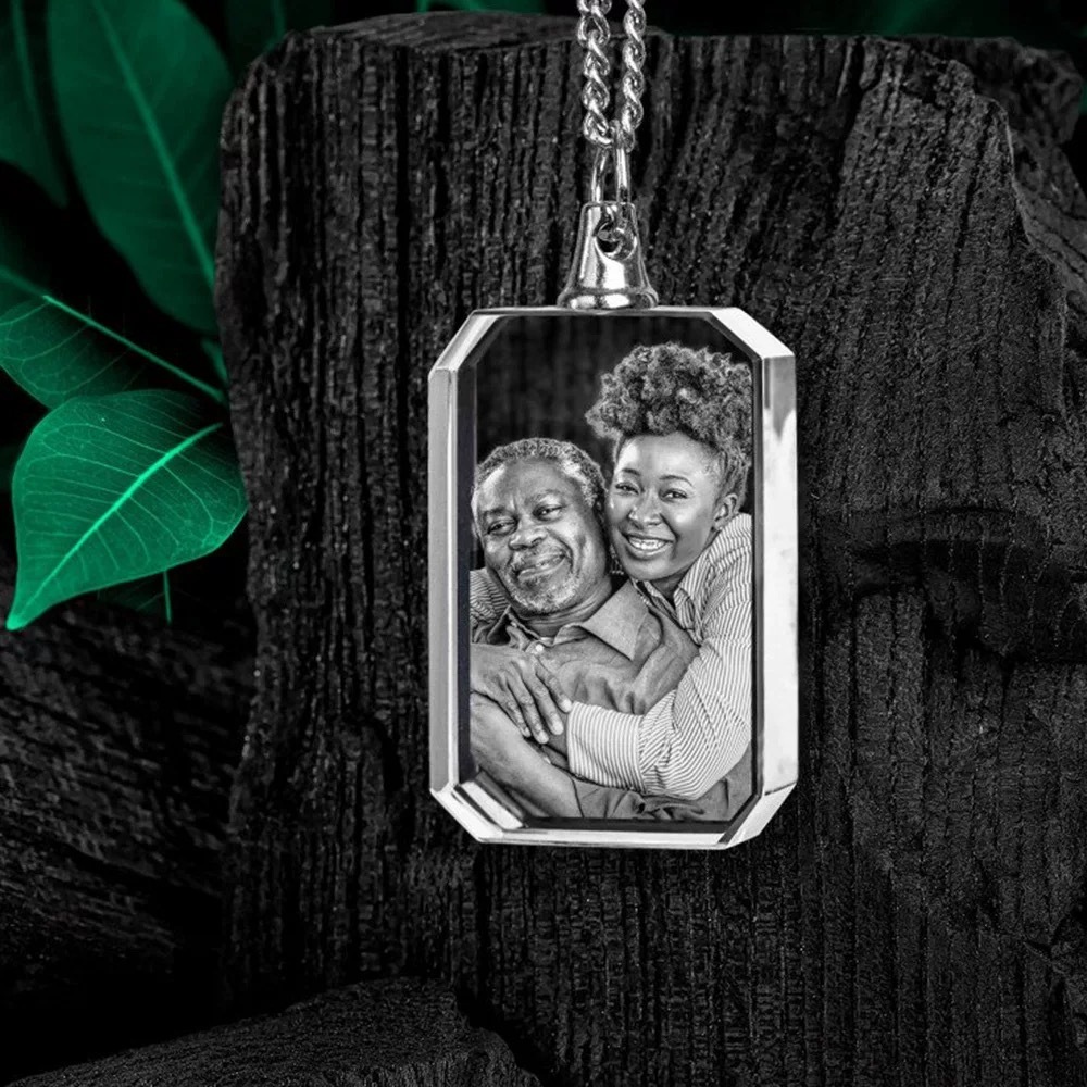 Clear Rectangle Shape Blank Crystal Pendant Custom Crystal Photo Frame Necklace MH-YS0527