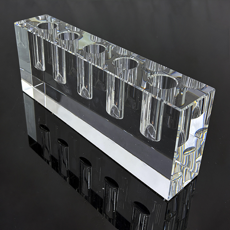 5 Holes Glass Crystal Block Candle Holder MH-Z0506