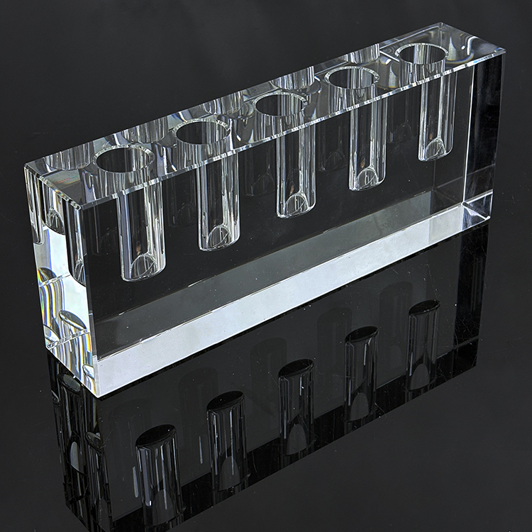 5 Holes Glass Crystal Block Candle Holder MH-Z0506