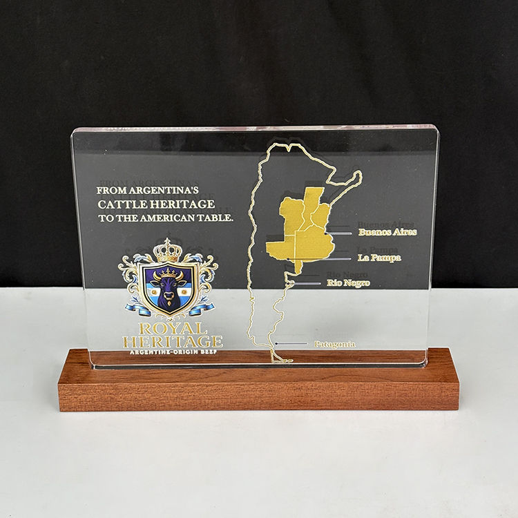 Personalized Acrylic Rectangle Plaque with Wooden Base MH-LJ0814