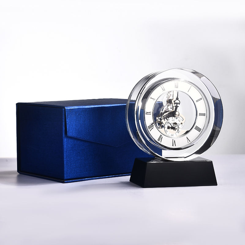 Wholesale Crystal Clock Custom Personalize Engrave K9 Crystal TableClock Souvenir Gifts for Wedding Part Giveaway