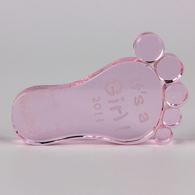 Wholesale Customized Baby Foot Crystal Souvenir  for Birth Gifts