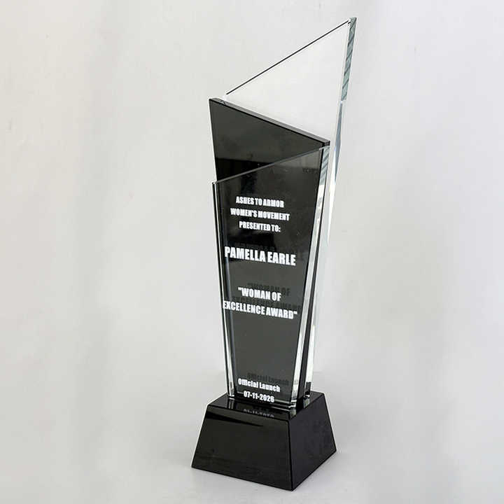 Personalized Black and Clear Crystal Plaque Trophy MH-LJ0793