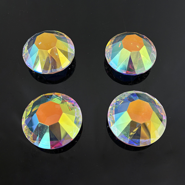 Machine Cut AB Coating Glass Crystal Diamond Wedding with Flat Bottom MH-9518