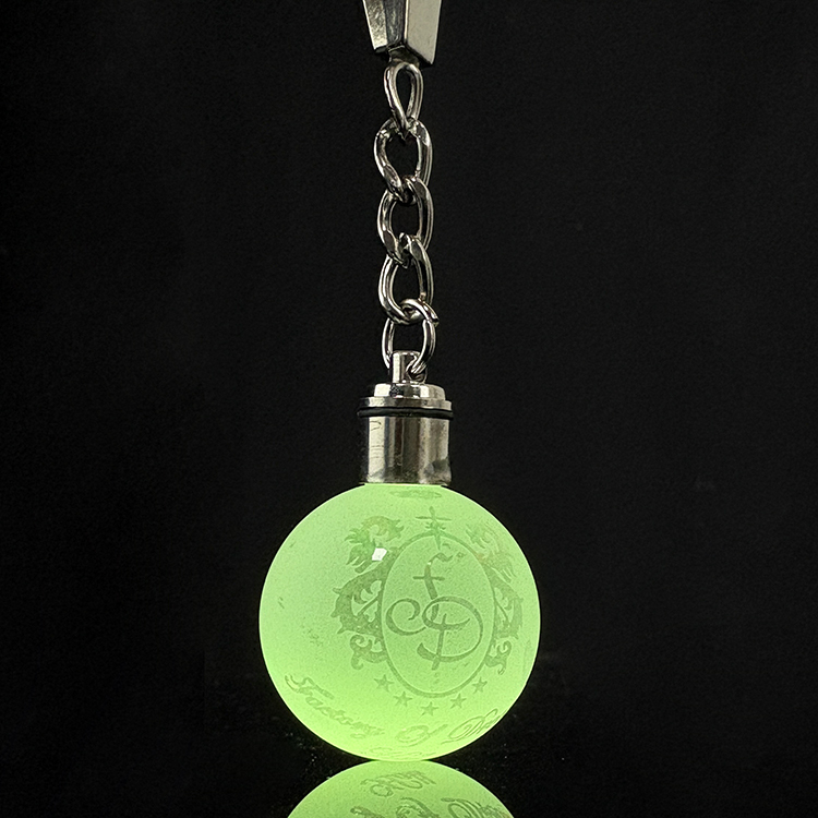 Personalized Crystal Frosted Ball Keychain with Light KeyRing MH-YS0532