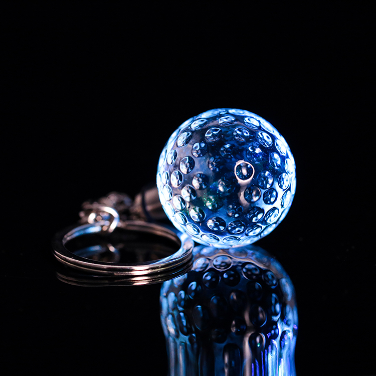 Led Light Crystal Golf Ball Keychain Keyring MH-YS0501