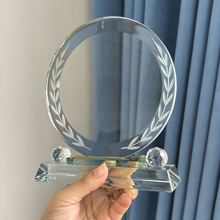 Blank Round Crystal Plaque Crystal Trophy Award MH-LJ0787