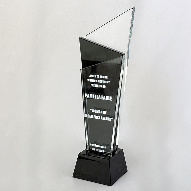 Personalized Black and Clear Crystal Plaque Trophy MH-LJ0793