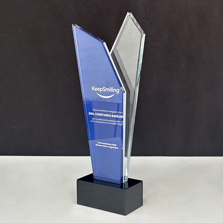 Personalized Clear Glass Crystal Trophy MH-LJ0760